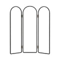 Elegant Black Folding Screen with Arched Mirrors