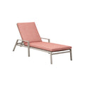 Modern Adjustable Outdoor Lounge Chair with Coral Fabric Cushion